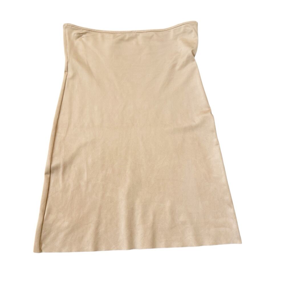 Spanx Simplicity Slimming Shapewear Half Skirt Beige Nude Seamless Size Medium
